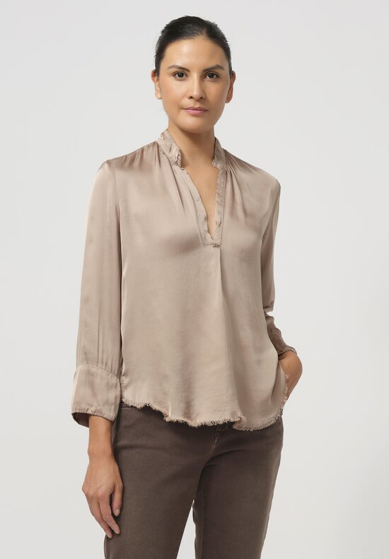 Jaga Satin Sofia Top in Shiitake Natural	