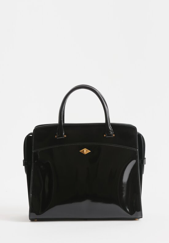 Metier Private Eye Slim Glossy Satchel in Black	