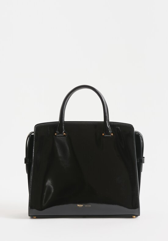 Metier Private Eye Slim Glossy Satchel in Black	