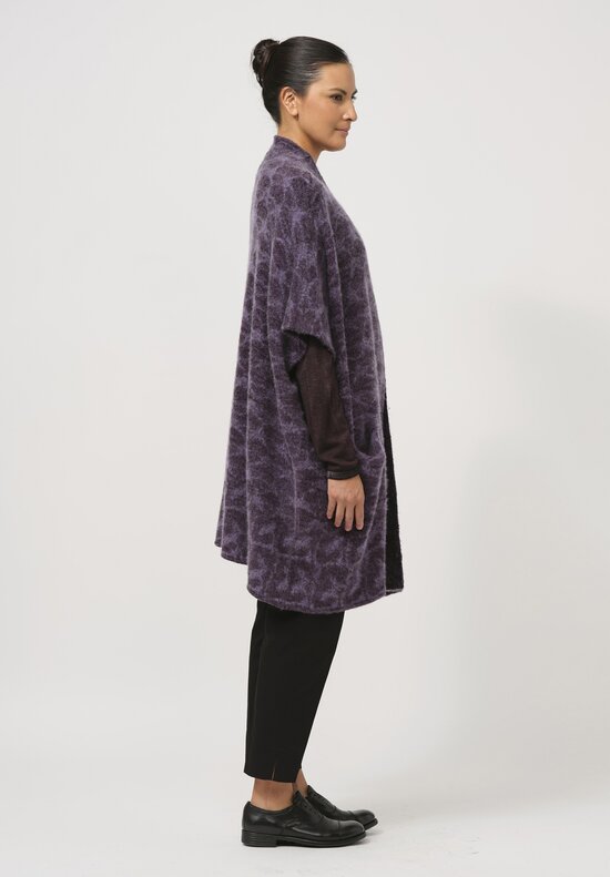 Lainey Keogh Hand-Knit Cashmere Cape in Purple Heather	