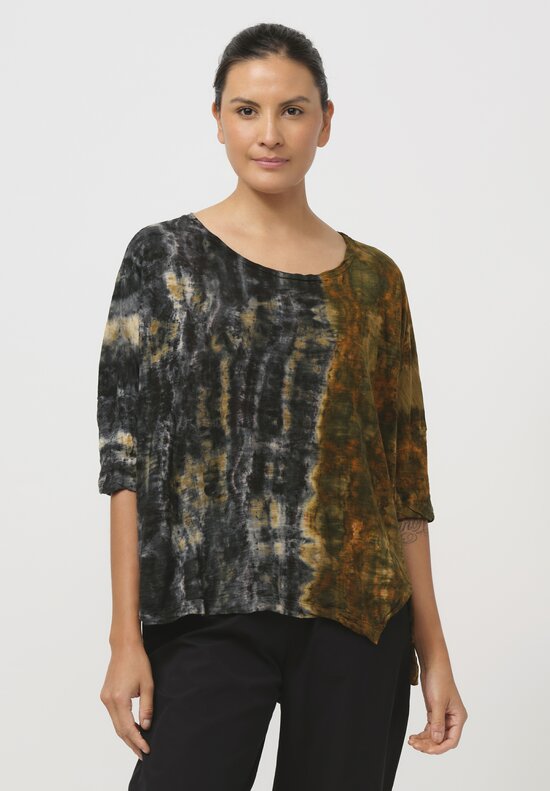 Gilda Midani Pattern-Dyed Super Tee in Pixel Mustard Orange	