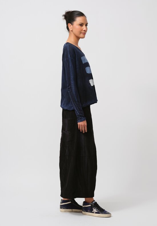 Gilda Midani Cotton Corduroy Egg Pants in Marble Black	