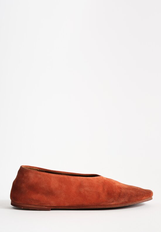 Marsèll Suede Coltellaccio Ballerina Flat in Rust	