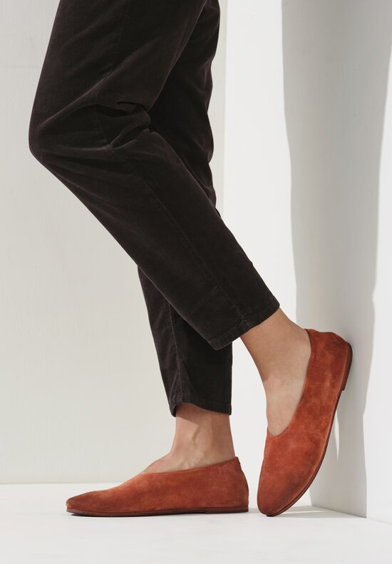 Marsèll Suede Coltellaccio Ballerina Flat in Rust