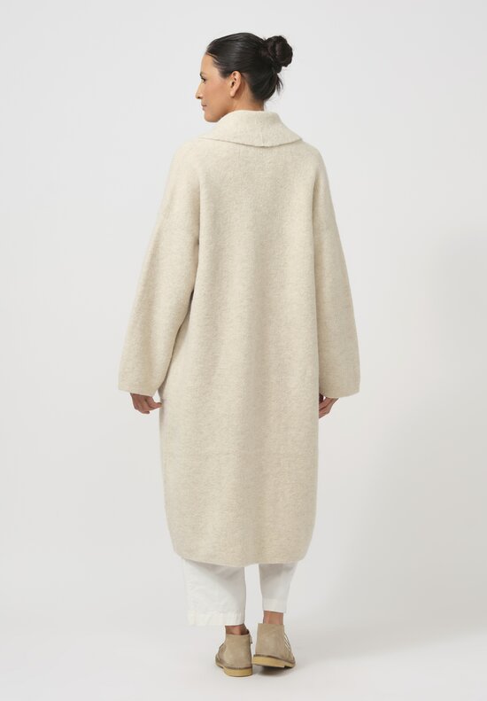 Lauren Manoogian Double Face Long Coat in Ecru Natural	