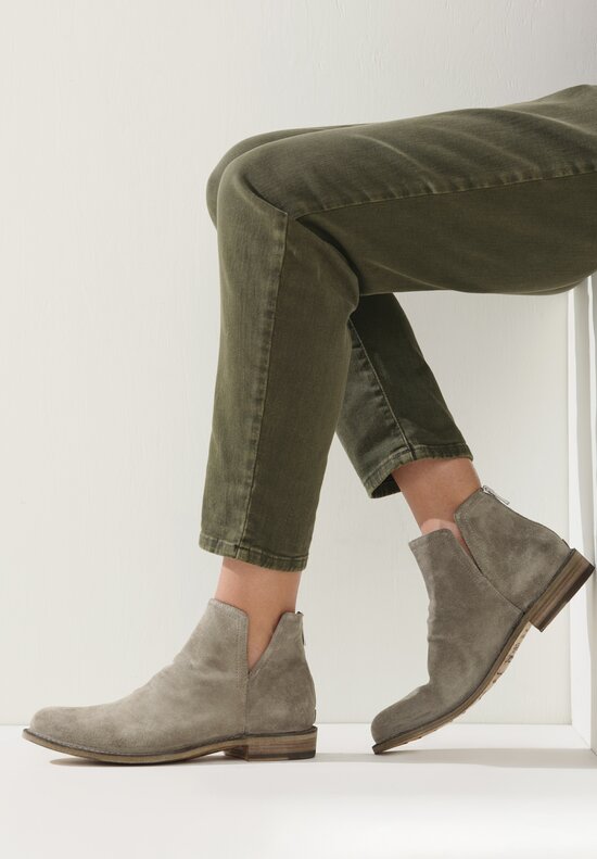 Officine Creative Cachemire Suede Legrand Bootie in Smoke Green