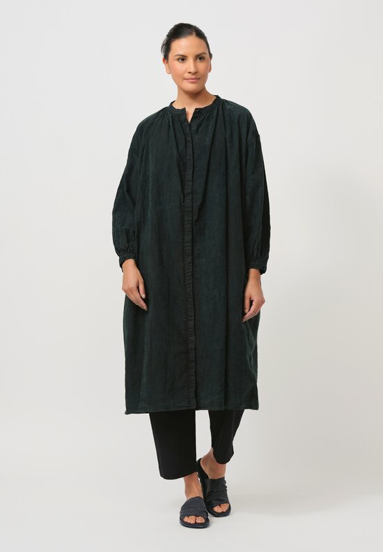 Cottle Silk & Hemp Leaf Vein Chapel Tunic in Verdure Green	