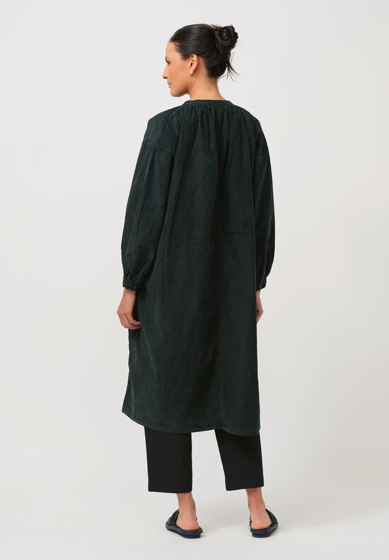 Cottle Silk & Hemp Leaf Vein Chapel Tunic in Verdure Green	