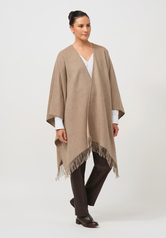 Alonpi Cashmere Mantello Mia Poncho in Silver Brown	