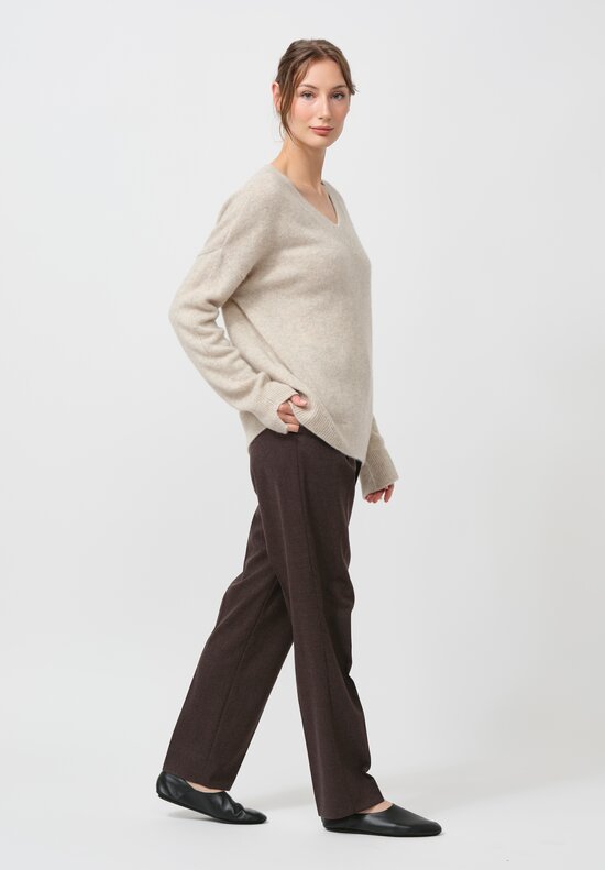 Iris Von Arnim Cashmere & Silk Swan Sweater in Alabaster White	