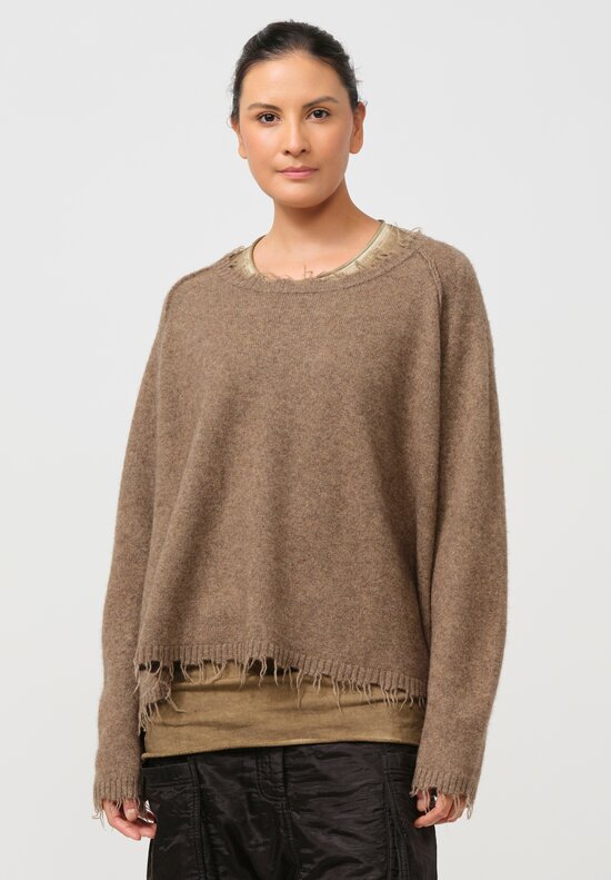 Rundholz Knit Yak Pullover in Camel Brown Cloud	