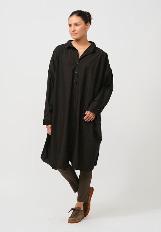 Rundholz Dip Ribbed Seam Cotton Tunic in Black	