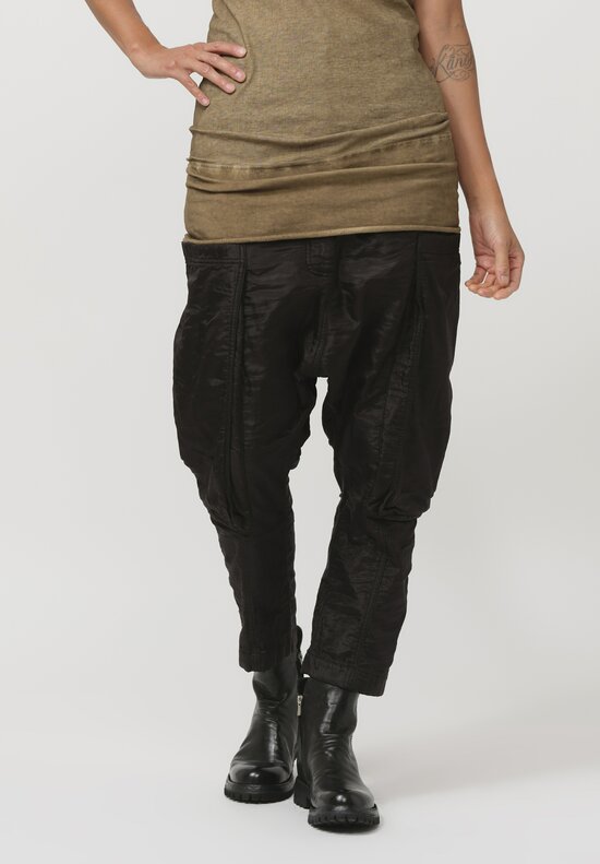 Rundholz Dip Silk Utility Pant in Black	