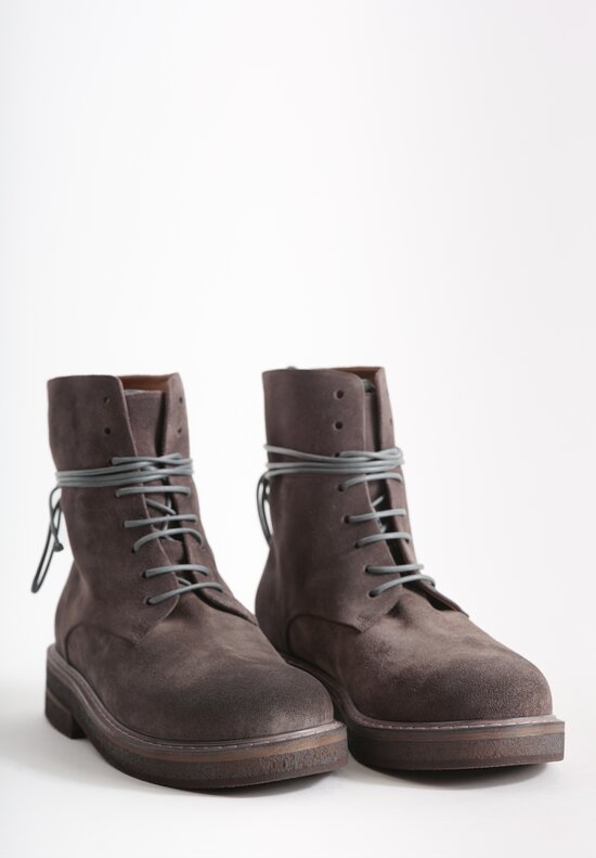 Marsell Parrucca Lace-Up Ankle Boots in Mortar Grey	