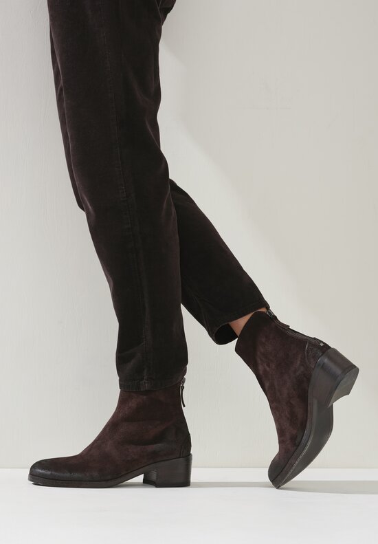 Marsell Listo Suede Ankle Boots in Dark Brown	