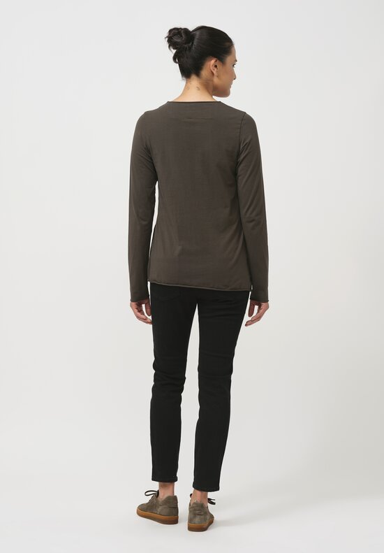 Rundholz Black Label Long-Sleeved Paneled Cotton Tee in Jungle Green	