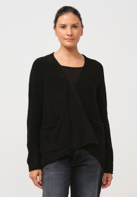 Rundholz Black Label Felted Knit Cardigan in Black	