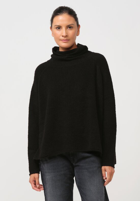 Rundholz Black Label Felted Mock Neck Sweater in Black 