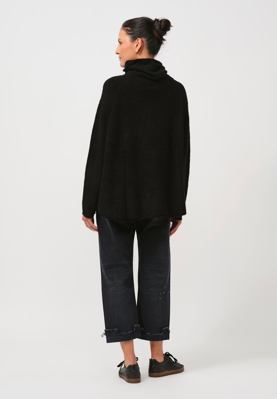 Rundholz Black Label Felted Mock Neck Sweater in Black 