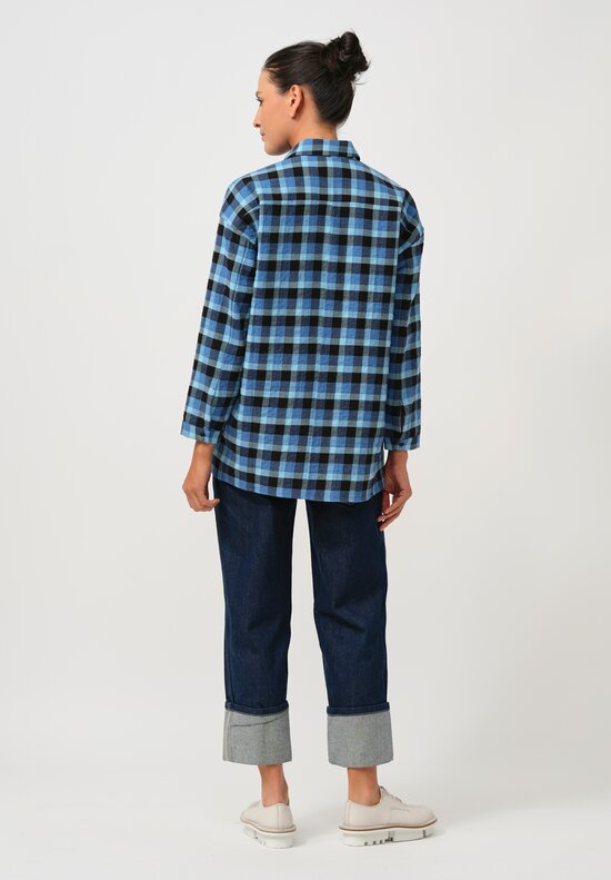 Toogood The Draughtsman Soft Cotton Shirt in Arctic Check	