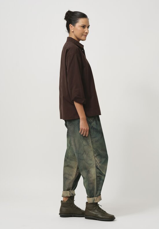 Toogood Cotton Hand-Painted The Gymnast Trouser in Woodland Camo	