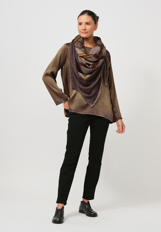 Avant Toi One-of-a-Kind Cashmere & Silk Foulard Scarf in Carruba Grey Cinture	