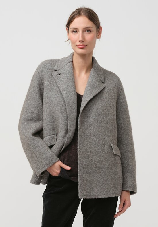 Boboutic Wool & Yak Jacket in Grey Taupe