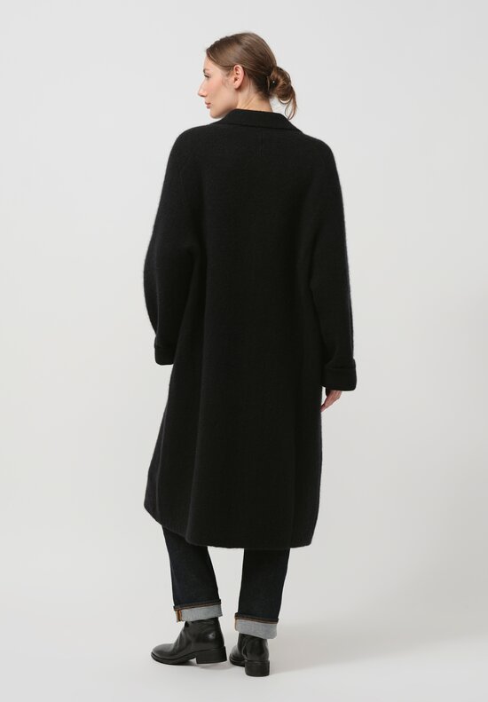 Boboutic Cashmere & Silk Coat in Black	