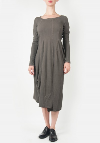 Rundholz Black Label Asymmetrical Long SLeeve Fitted Dress in Platinum ...