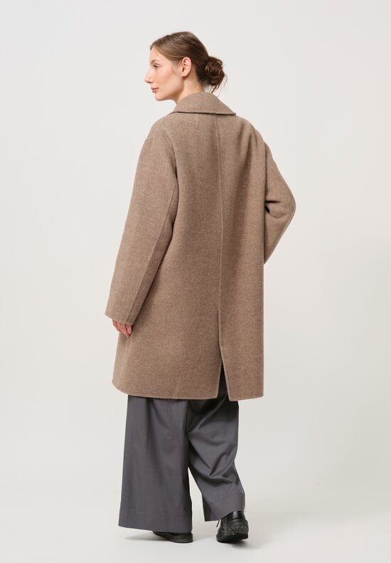 Nanna Pause Felted Dorian Coat in Grigio & Beige Brown	