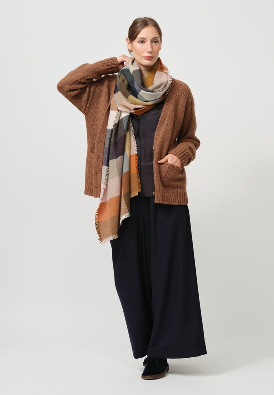 Asciari Cashmere Rame Knitted Cardigan in Sudan Brown	