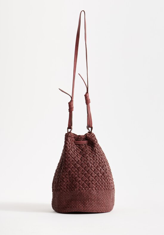 Massimo Palomba Lucille Vienna Woven Bucket Bag in Chestnut Brown	