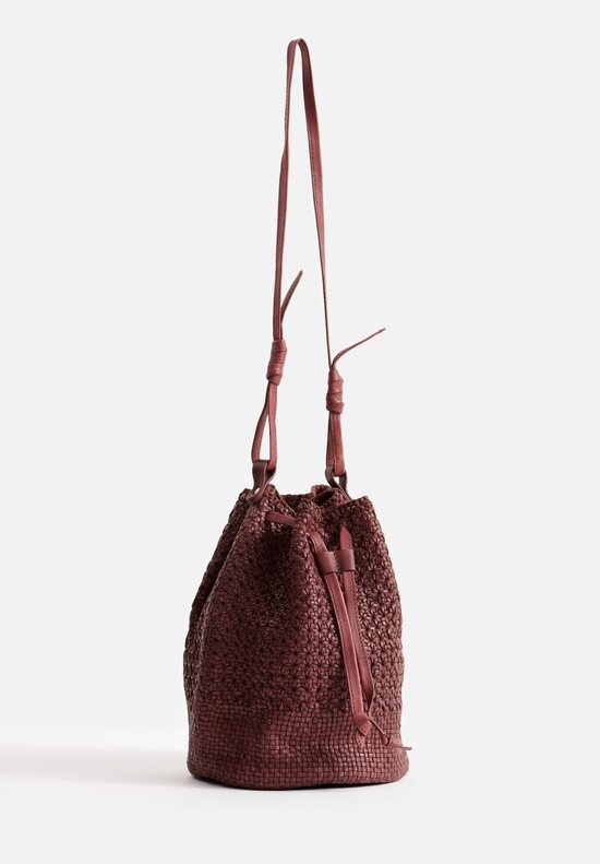 Massimo Palomba Lucille Vienna Woven Bucket Bag in Chestnut Brown	