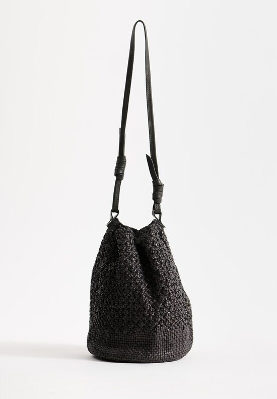 Massimo Palomba Lucille Vienna Woven Bucket Bag in Black	