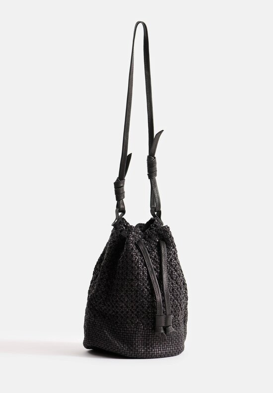 Massimo Palomba Lucille Vienna Woven Bucket Bag in Black	