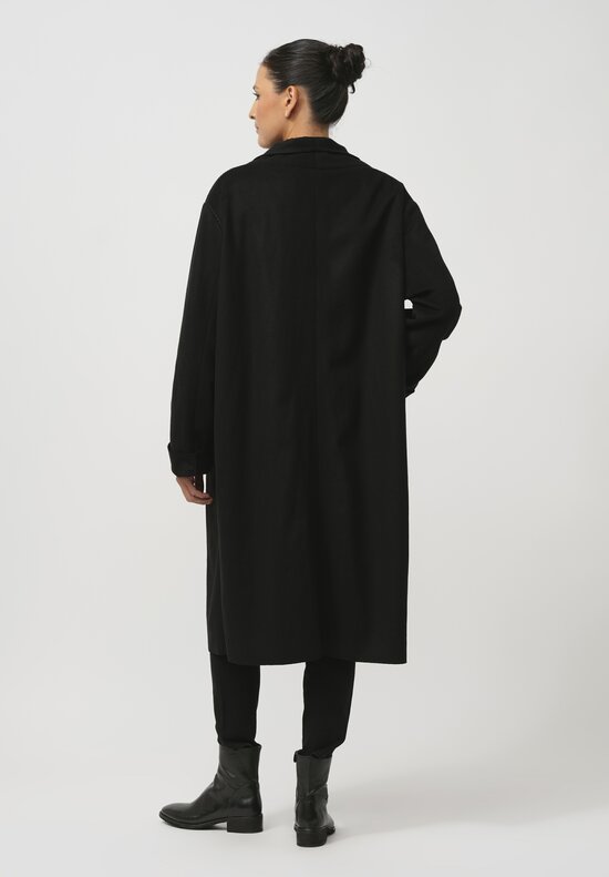 Umit Unal Felted Hand-Stitched Coat in Black	