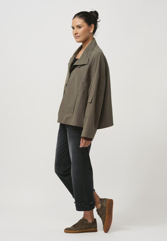 Rundholz Black Label Cotton Panda Patch Jacket in Camp Green	