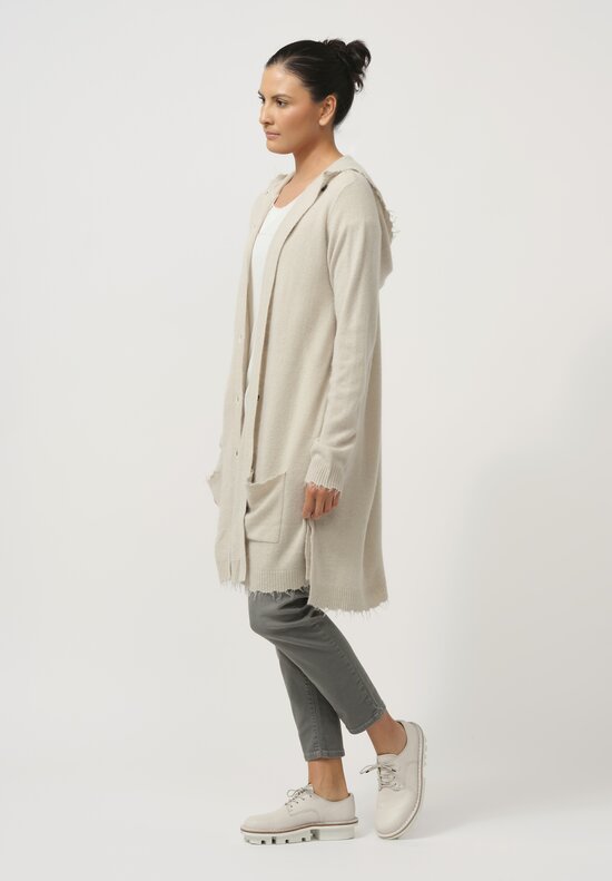 Rundholz Dip Hooded Knit Cardigan in Eraser White	