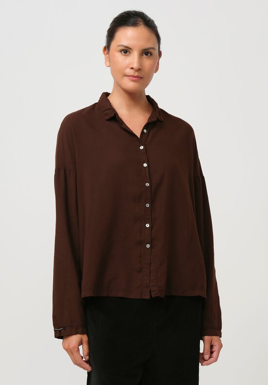 Album di Famiglia TVC Short Collar Shirt in Coffee Brown	