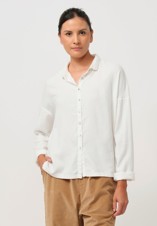 Album di Famiglia TVC Short Collar Shirt in Milk White	