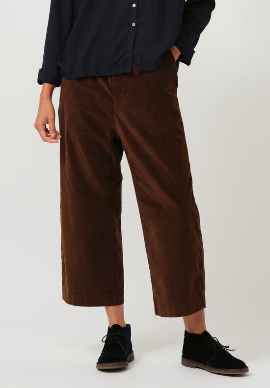 Album di Famiglia Cotton Velvet W&S Trousers in Coffee Brown	