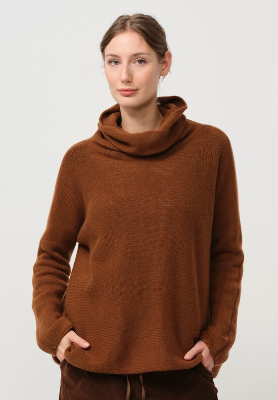 Album di Famiglia Serie Numerata Cashmere Dolcevita Turtleneck in Rust Brown	