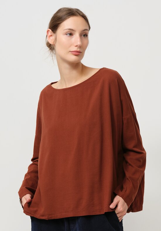 Album di Famiglia TVC Roundneck Top in Rust Brown	