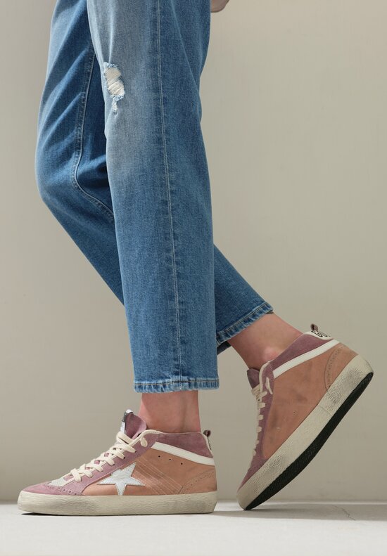 Golden Goose Suede Mid Star Classic Sneaker in Twilight Mauve, Ash Rose & Silver Star	