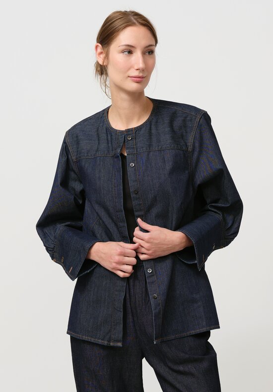 Dries Van Noten Clarissa Denim Shirt in Indigo Blue	