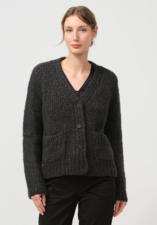 Wommelsdorff Cashmere & Silk Stella Cardigan in Dark Taupe	