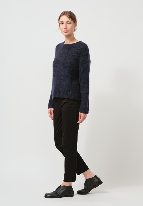 Wommelsdorff Hand-Knit Faye Cashmere & Silk Sweater in Atlantic Blue	