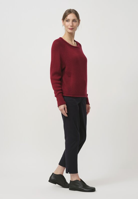 Wommelsdorff Cashmere & Silk Hana Sweater in Ruby Red	