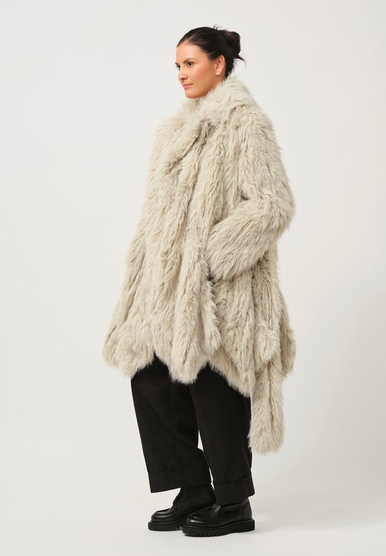 Sacai Faux Fur Coat in Milk	