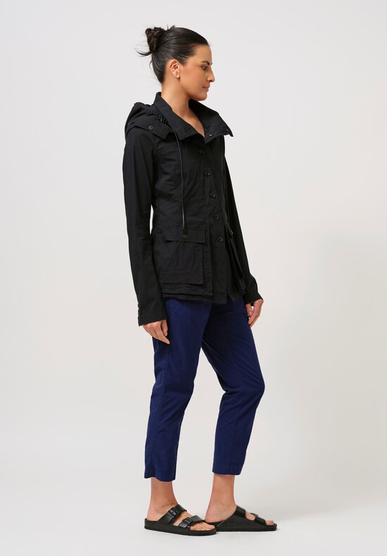 Rundholz DIP Hooded Stretch Cotton Jacket in Black